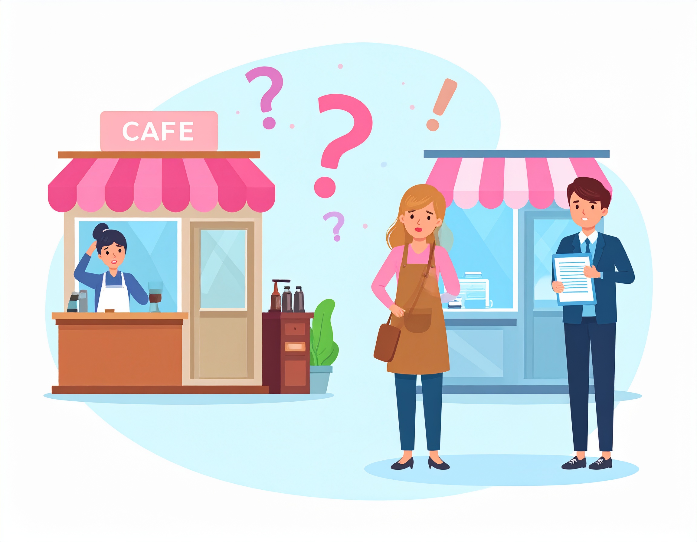 困惑するカフェ屋さん